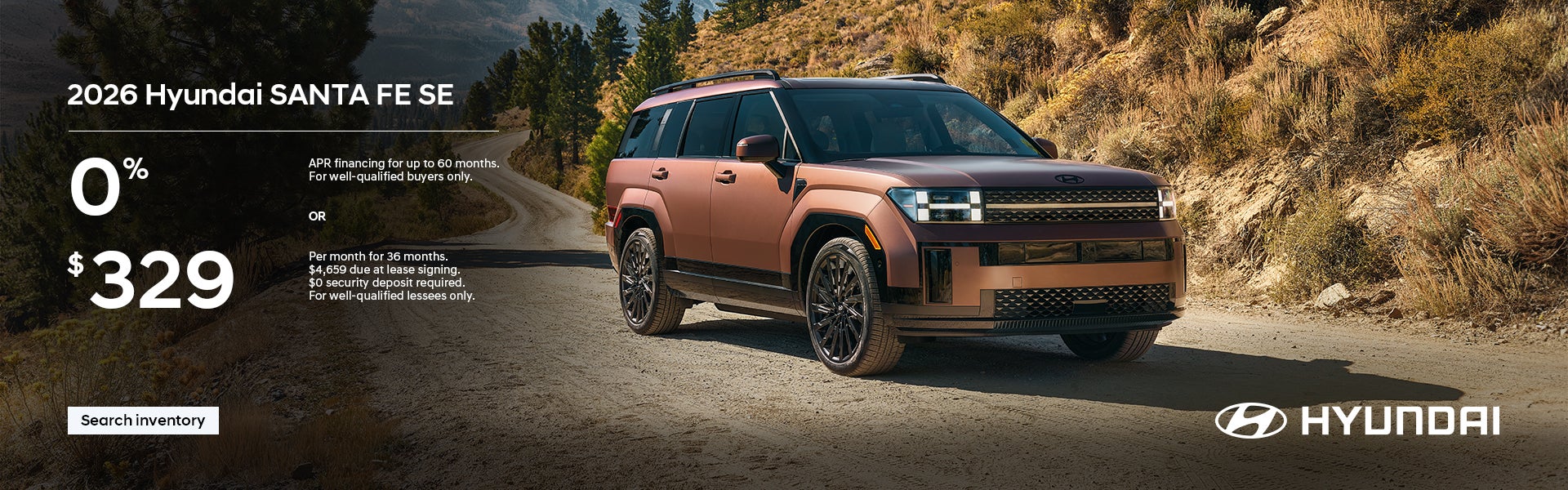 2026 Hyundai Santa Fe SE APR or Lease Offer