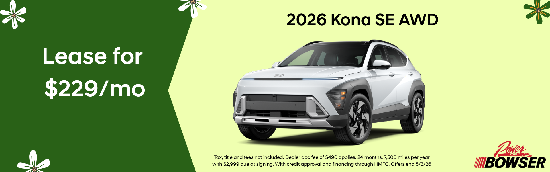2026 Hyundai Kona SE lease