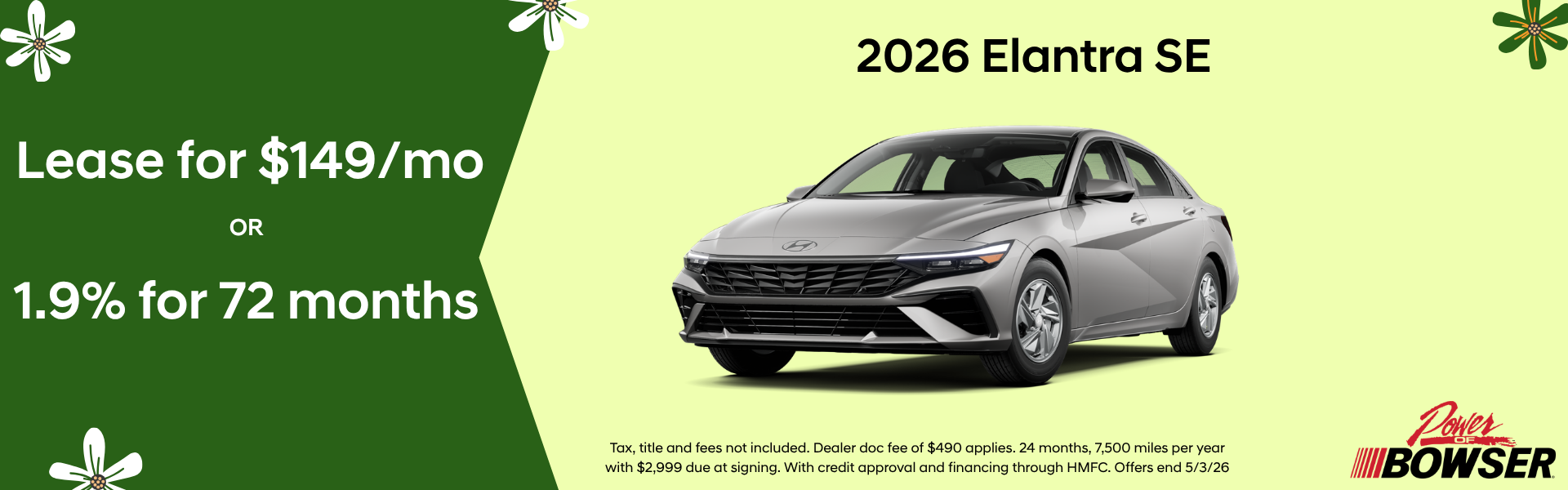 2026 Hyundai Elantra lease and APR