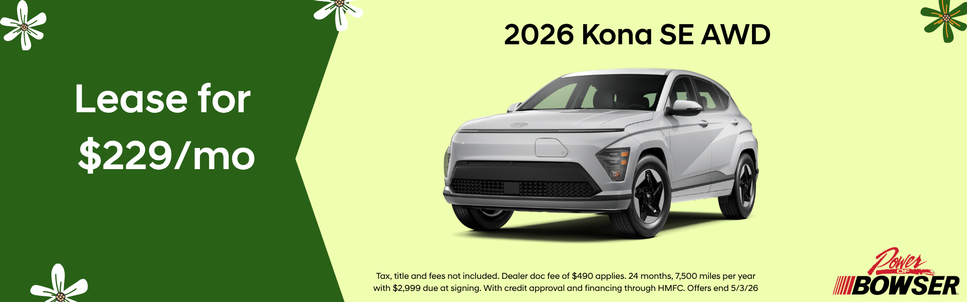 2026 Hyundai Kona SE lease
