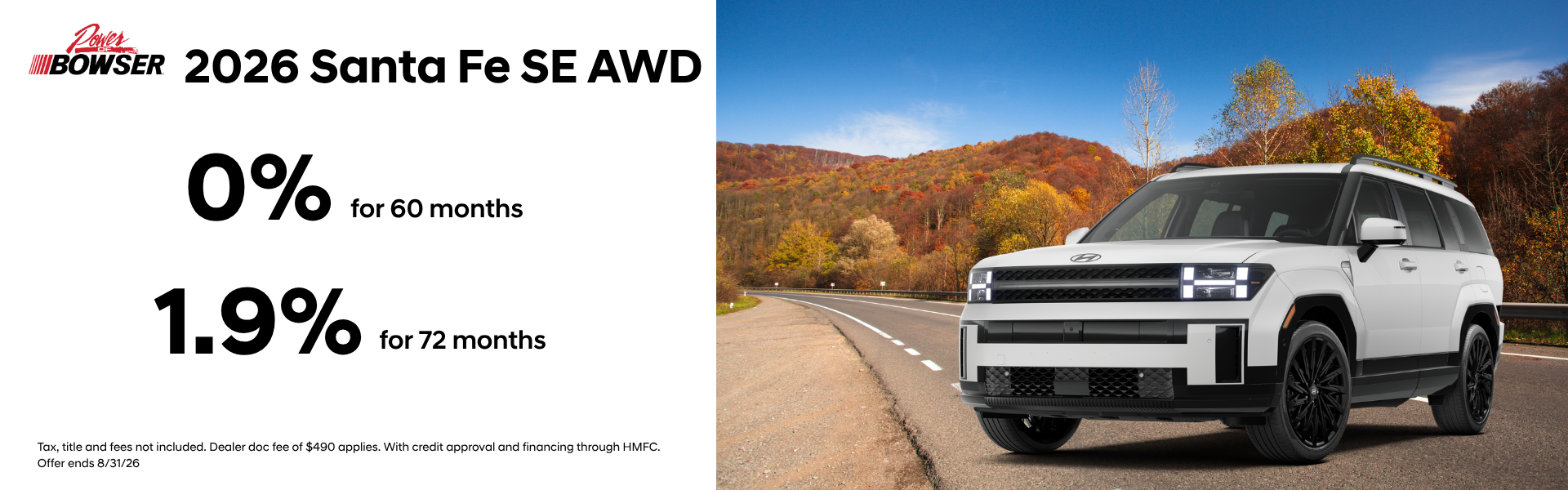2026 Santa Fe SE AWD Offer