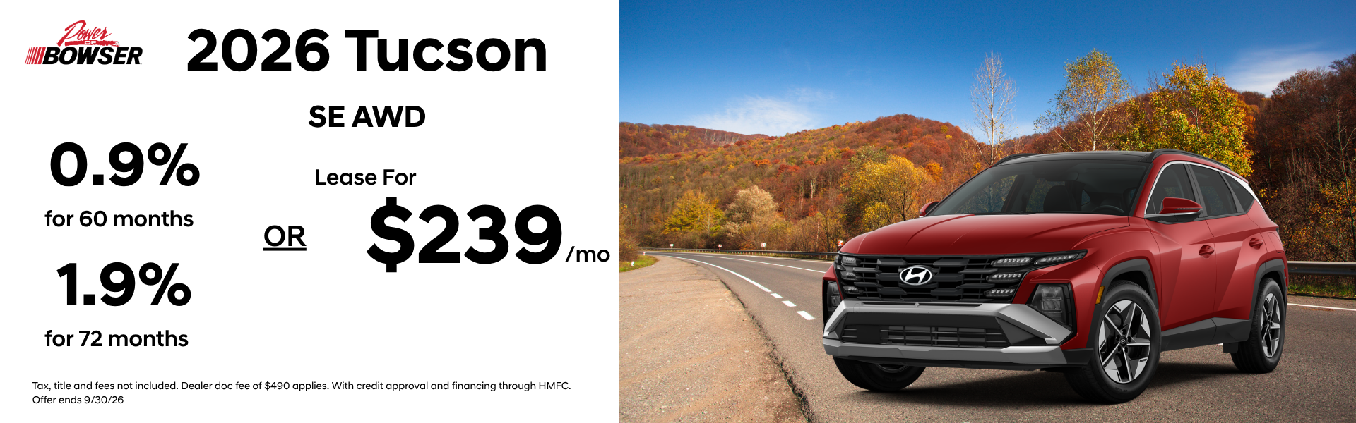 2026 Hyundai Tucson SE AWD offers